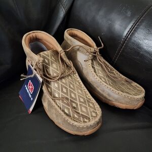 NEW TWISTED X Women's BOMBER TAN Cowhide Leather CHUKKA Driving Boots Si…